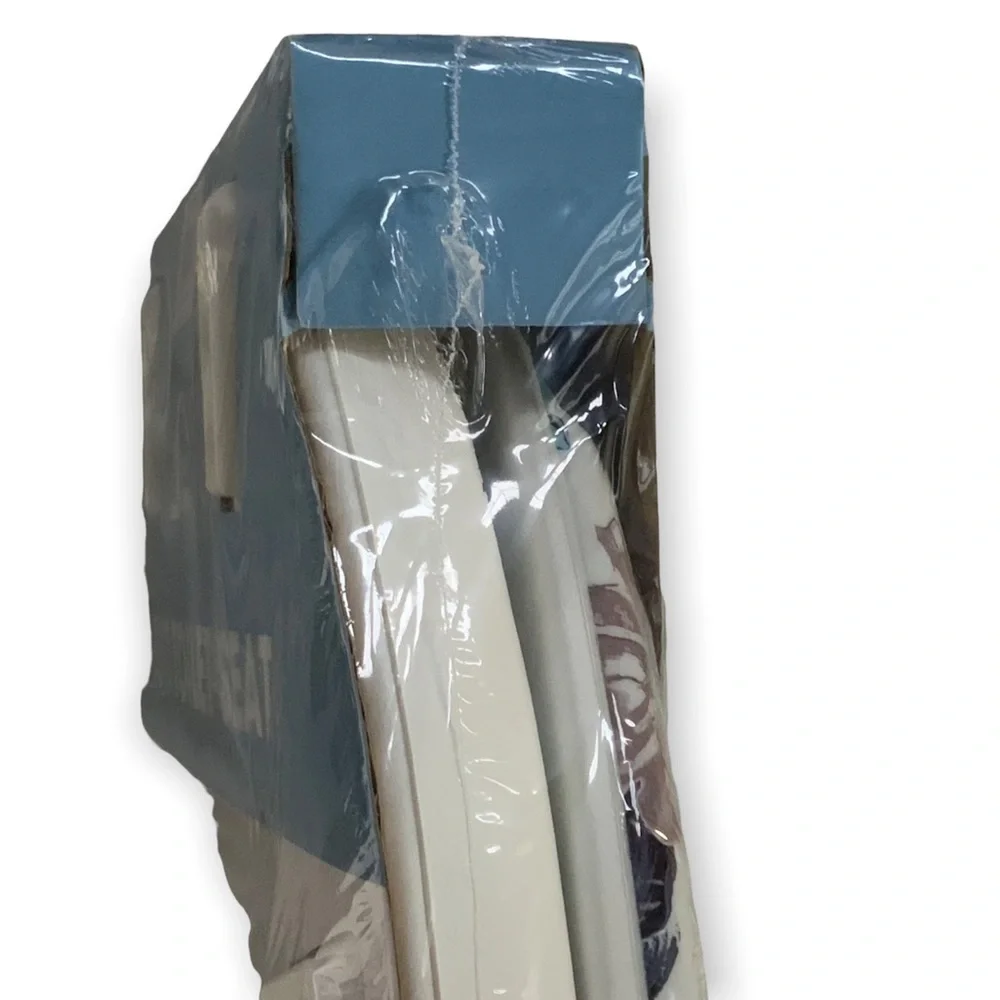 Toilet Seat Soft Floral Hinged White Blue Tan Multicolor “Sun Splash” Multicolor - Picture 3 of 14